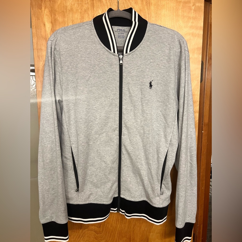 Polo Ralph Lauren Gray Zip-Up Varsity Jacket